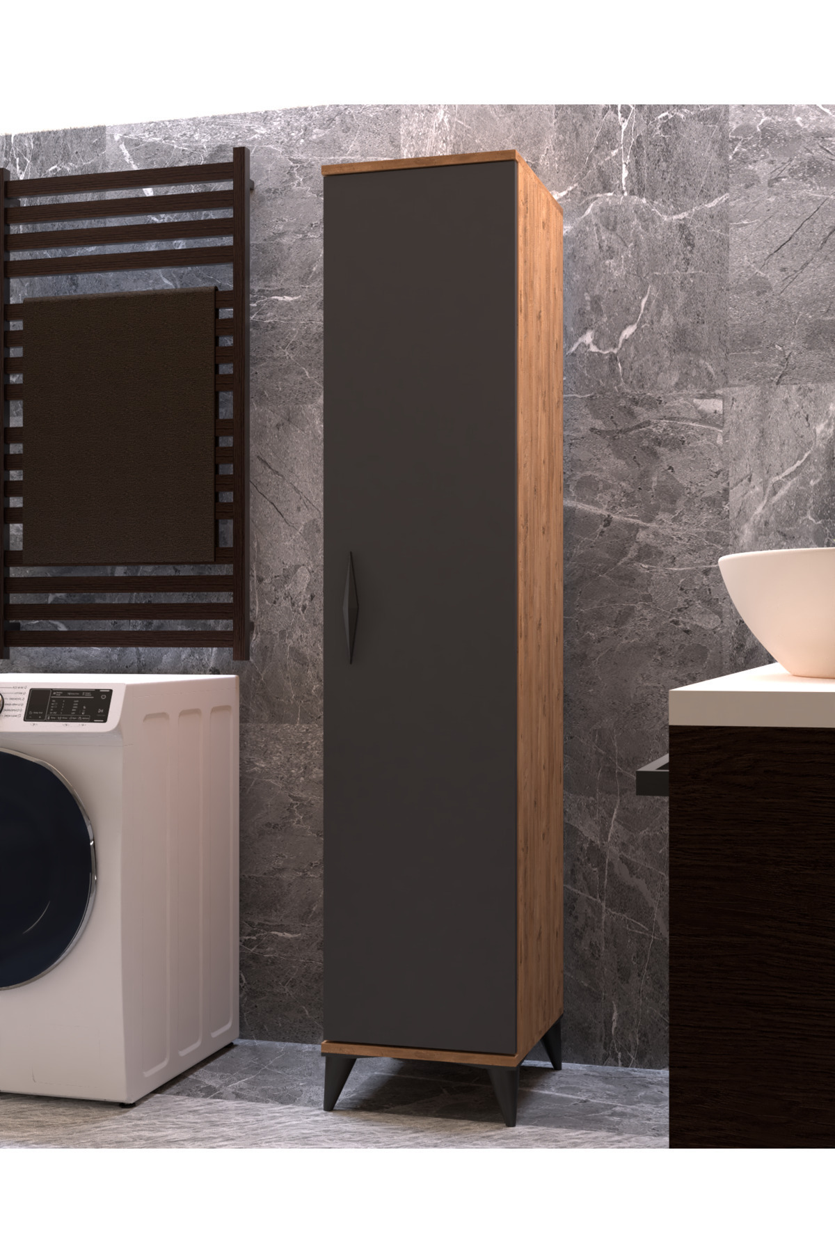 Vesso Çok Amaçlı Dolap Banyo Dolabı Mutfak Dolabı Kiler Dolabı Raflı Dolap küçük görsel 3