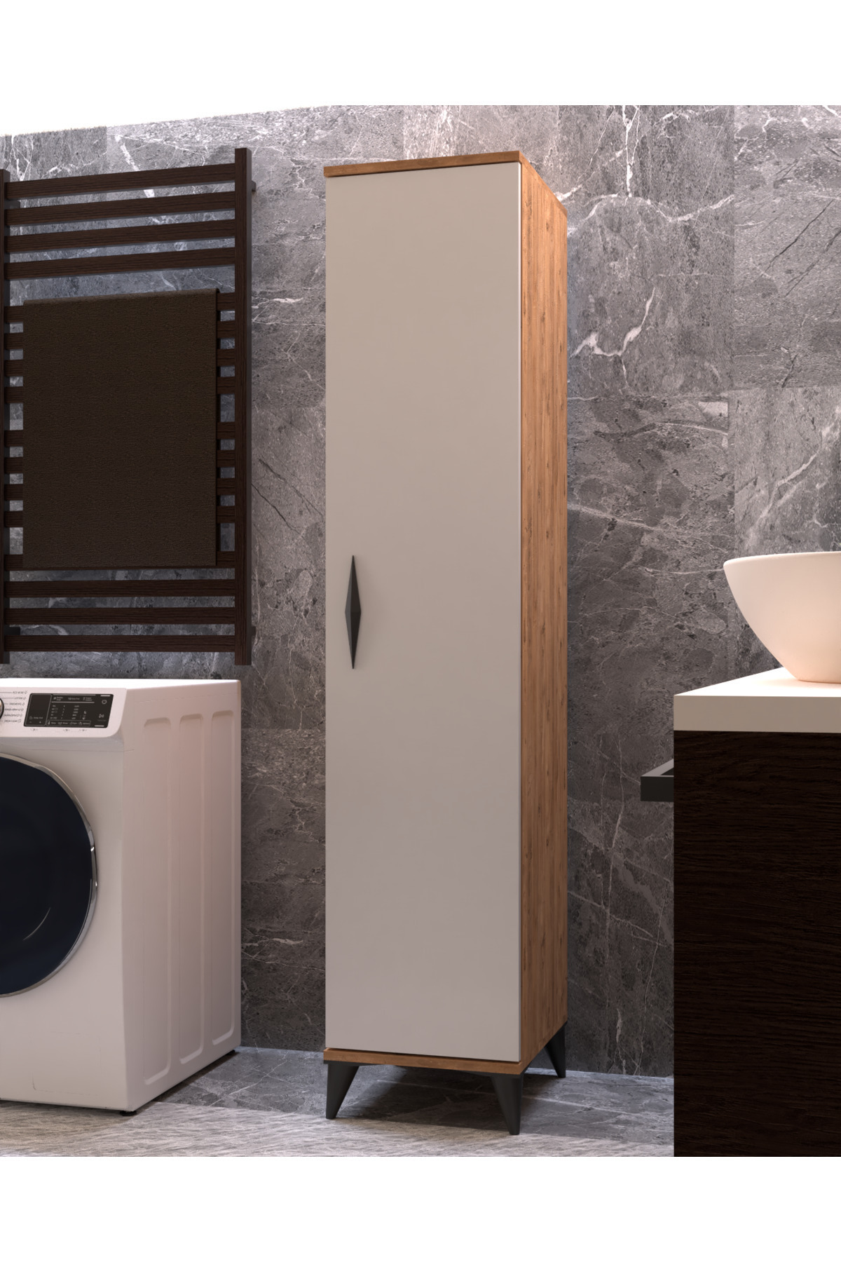 Vesso Çok Amaçlı Dolap Banyo Dolabı Mutfak Dolabı Kiler Dolabı Raflı Dolap küçük görsel 3