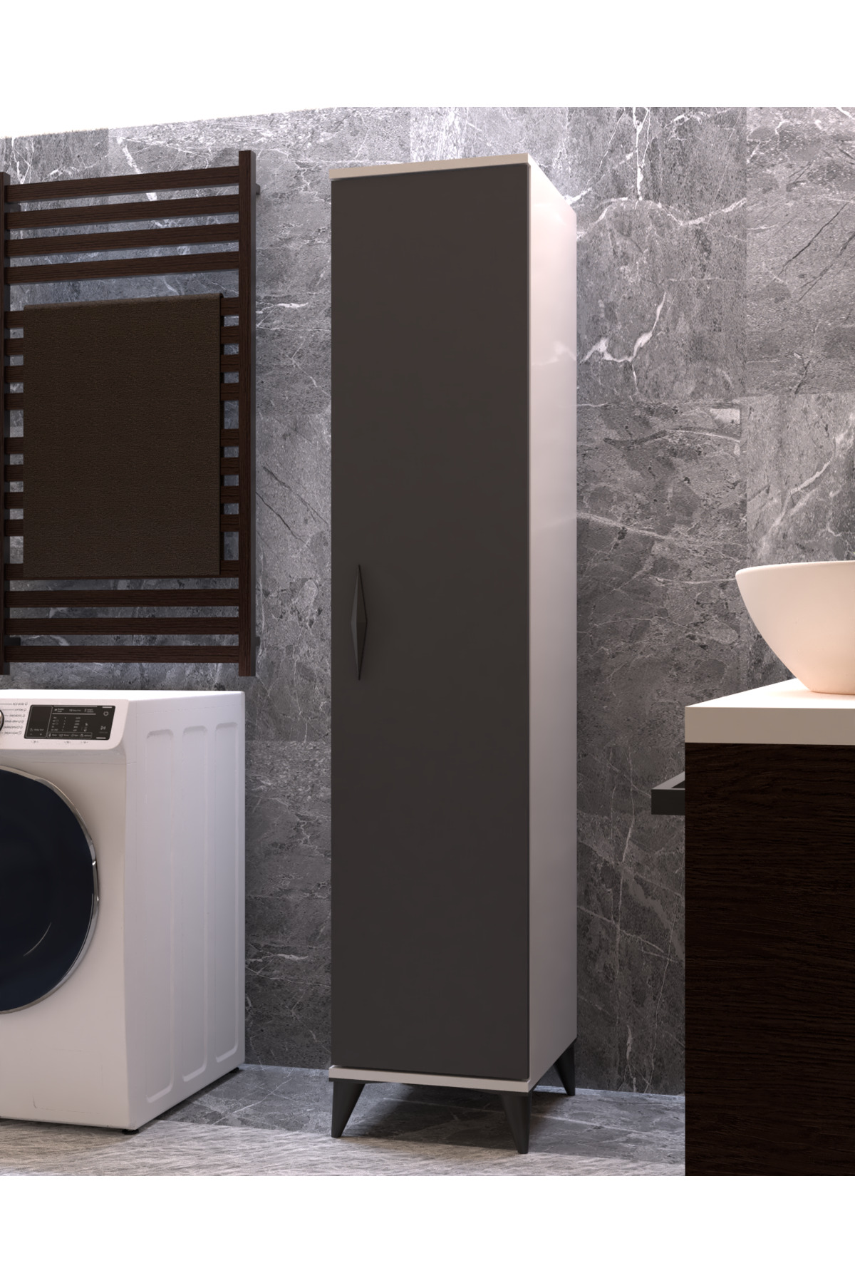 Vesso Çok Amaçlı Dolap Banyo Dolabı Mutfak Dolabı Kiler Dolabı Raflı Dolap küçük görsel 3